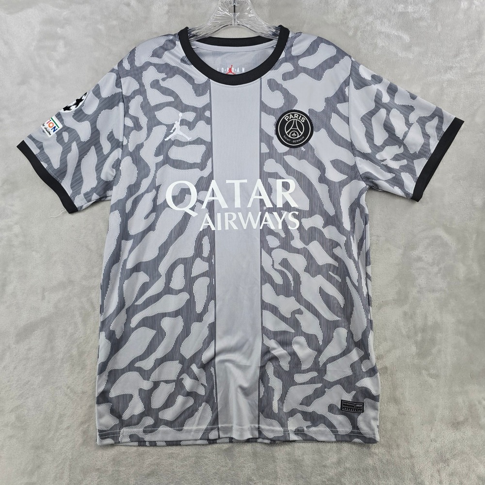 Jordan Paris Saint-Germain Mens Large Gray Elephant Print Soccer Jersey 21